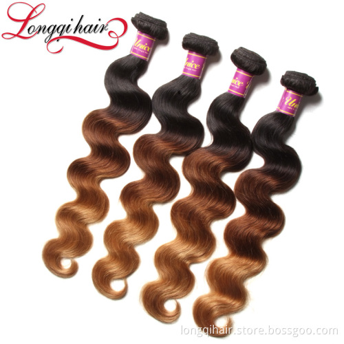 100% Human Ombre hair Braiding Hair Extension Color 1b / 4# 27 Brazilian Ombre Hair Weaves